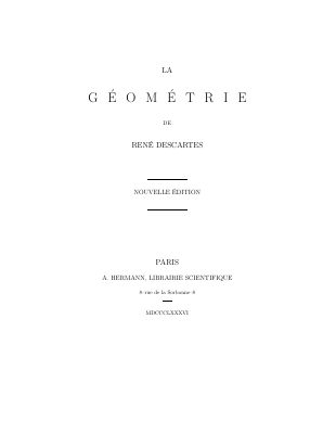 Couverture de Descartes - La géométrie